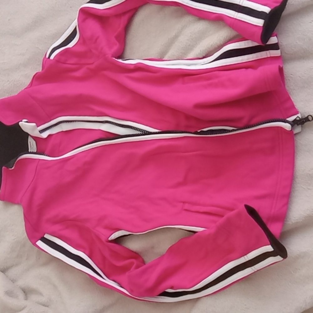 Boston Proper Sport jacket sz S women's comfy cotton pink black white